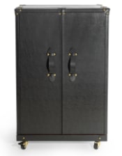 Soho Steamer Large Leather Two-Door Wine / Bar Cabinet