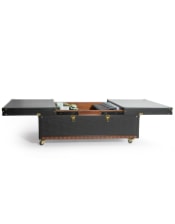 Soho Steamer Leather Coffee Table / Bar Cabinet