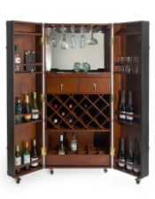 Soho Steamer Extra Large Leather Two-Door Wine / Bar Cabinet