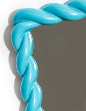 Light Blue Rope-Effect Rectangular Wall Mirror