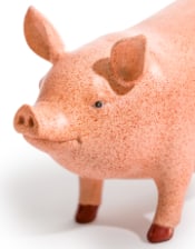 Ornamental Pink Pig Figure