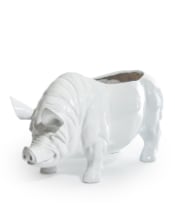 Extra Large Bright White Pig Planter