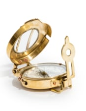 Polished "Stanley London" Navigation Compass