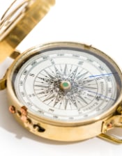 Polished "Stanley London" Navigation Compass