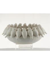 White Ceramic Flock of Birds Bowl
