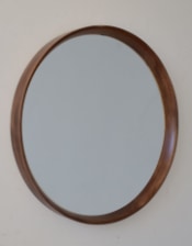 Extra Large Round Oak Wood-Framed Dovetail Wall Mirror