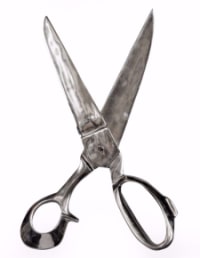 Large Polished Aluminium Scissors Wall Decor