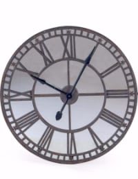 Large Antiqued Clock with Mirror Face