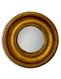 Antiqued Gold Deep Framed Small Convex Mirror