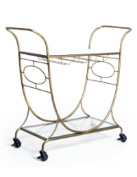 Gold and Glass Metal Bar Trolley