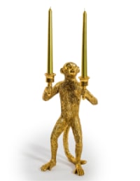 Antique Gold Standing Monkey Candelabra