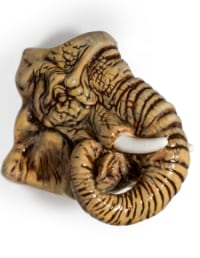 Hand Painted Ceramic Elephant Head Wall Sconce Vase