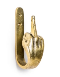 Antique Gold Middle Finger Hand Coat Hook (to be bought in qtys of 2)