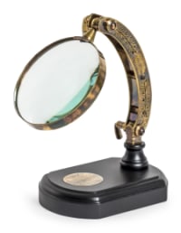 Antique Brass Magnifying Glass on Adjustable Stand