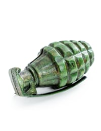 Cast Iron Hand Grenade Ornament / Coin Bank