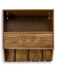 Brushed Antique Gold Metal Wall Unit