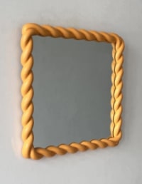 Mustard Rope-Effect Square Wall Mirror