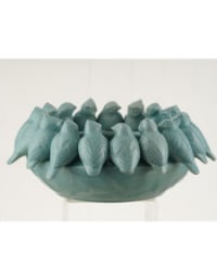 Blue Ceramic Flock of Birds Bowl