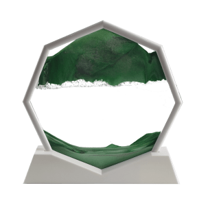 Moodscape Hexagonal White-Green Sand Picture