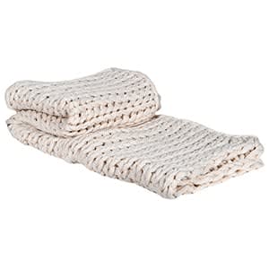 Cream Chunky Knit Throw