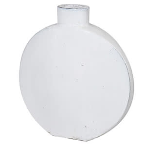 Large White Round Ceramic Vase
