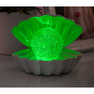 Mint Pearl - Colour LED Clam wt Glitter Pearl