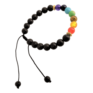 Chakra 7 colours Lava Rock Bracelet