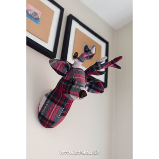 Plaid Fabric Trophy heads by Dora Designs