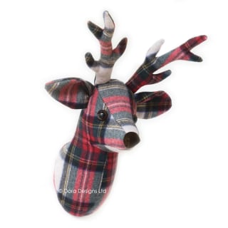 Plaid Stag Trophy Head Deer by Dora Designs