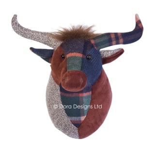Patchwork Highland Cow Trophy Head