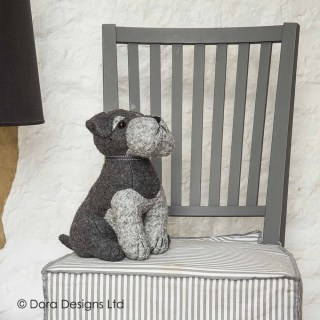 Sugar Bear Schnauzer Dog Doorstop by Dora Designs