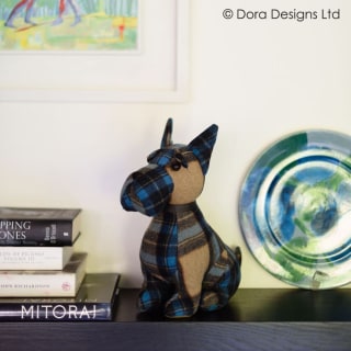 Plaid Scottie Dog Doorstop by Dora Designs