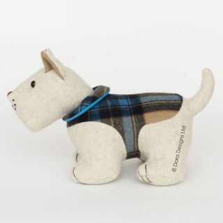 Plaid Westie Fabric Doorstop by Dora Designs