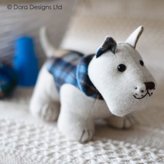 Plaid Westie Tartan Dog Doorstop by Dora Designs