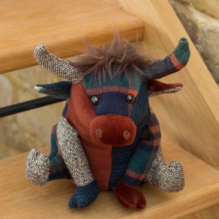 Patchwork Highland Cow Doorstop by Dora Designs