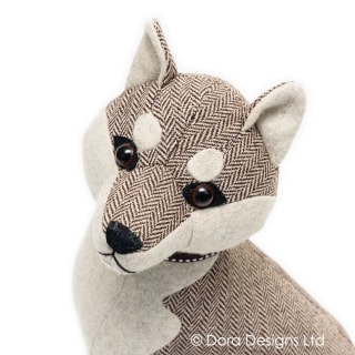 Saki Shiba Inu Fabric Doorstop by Dora Designs