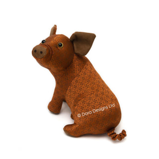 Rusty Orange Pig Animal Doorstop by Dora Designs