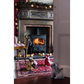 Gabriel Christmas Pug Doorstop by Dora Dersigns