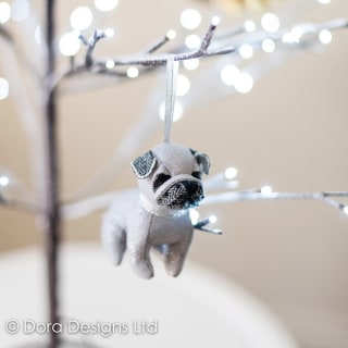 Silver Christmas Doggie Decorations by Dora