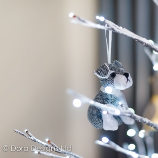 Silver Christmas Doggie Decorations by Dora