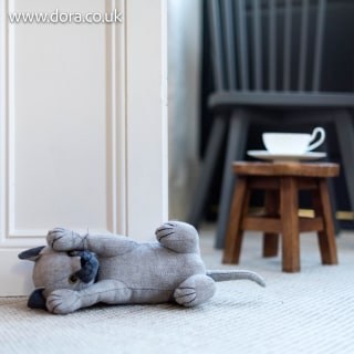 Cat Rolling Cappuccino Doorstop by Dora Designs