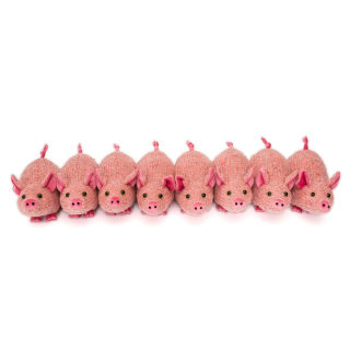  Piglet row Draught Excluder by Dora Designs