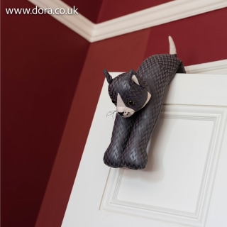 Grey Cat Door Muffler by Dora Design