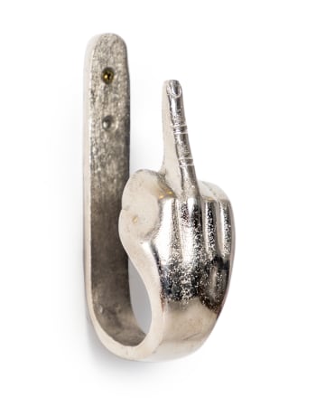 Raw Nickel Middle Finger Hand Coat Hook (to be bought in qtys of 2)