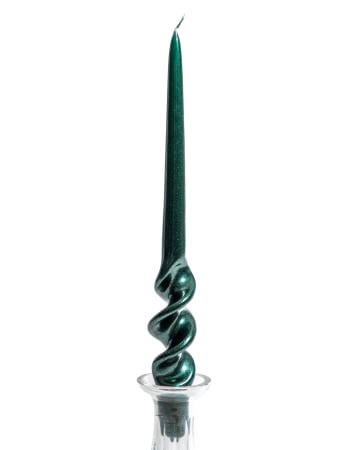 "Bottle Green" 29cm Hand Turned Taper Candle