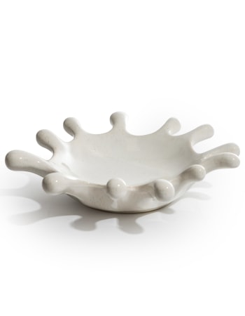 White Ceramic Splash Bowl