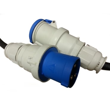 StageCable 63A Cable + 3pin Blue Plug & Socket 16mm - 10m