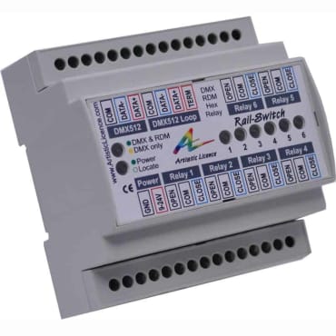 Artistic Licence Rail-Switch II DMX Controlled 6 Channel Mains Relay