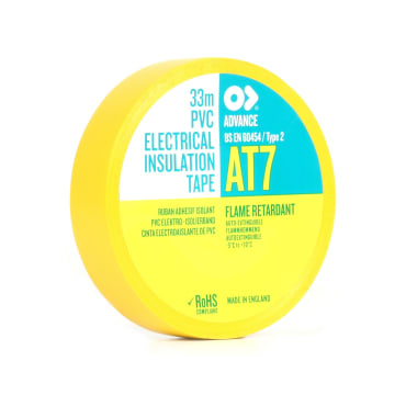 Advance AT7 Yellow Electrical PVC Tape 19mm x 33m  Stage Electrics