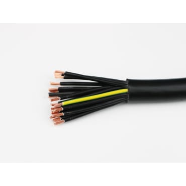 StageFlex Metre x VDE0295 PVC Pro Cable -18core Numbered 2.5mm Black